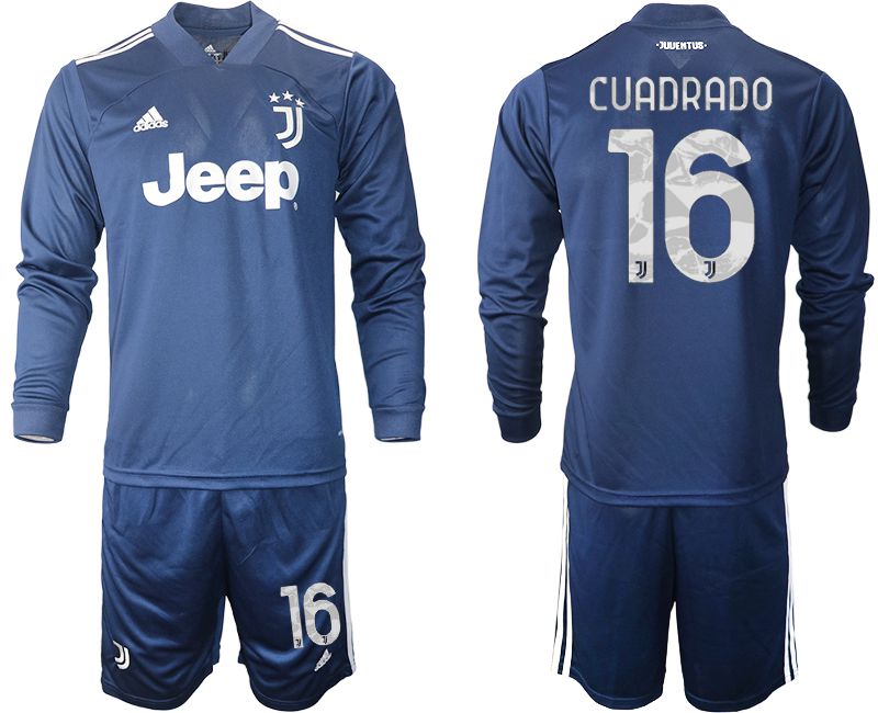 Men 2020-2021 club Juventus away long sleeves #16 blue Soccer Jerseys->rome jersey->Soccer Club Jersey